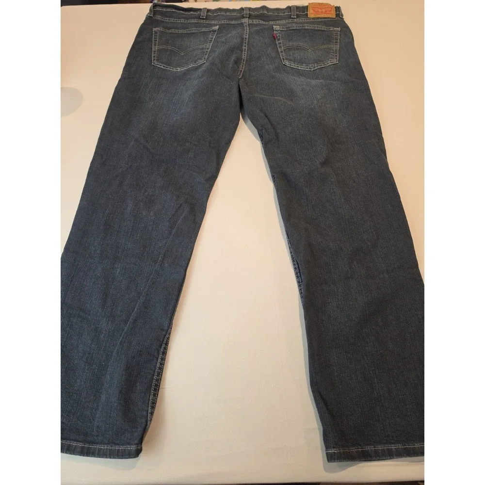 Levis 559 Mens Relaxed Straight Leg Blue Denim Jeans Size 42x32 Pants Stretch